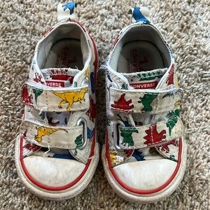 Converse, Hard-sole Velcro Sneaker, Used in Play Condition, Size 5, Dinos